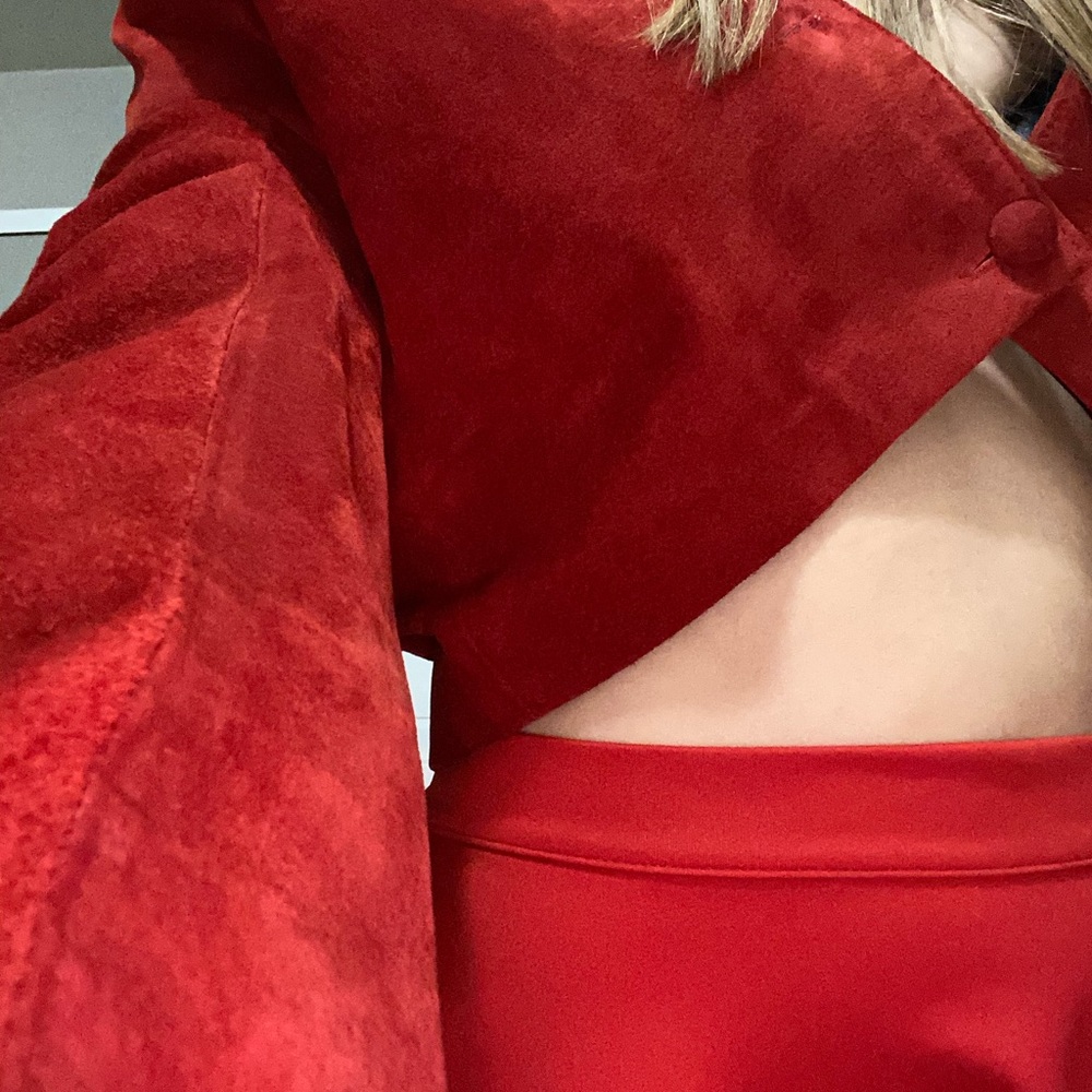 Red Suede Jacket - Picture 3 of 4